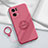 Custodia Silicone Ultra Sottile Morbida Cover con Magnetico Anello Supporto per Oppo Reno7 Pro 5G Rosa Caldo