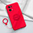 Custodia Silicone Ultra Sottile Morbida Cover con Magnetico Anello Supporto per Oppo Reno7 Pro 5G Rosso