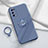 Custodia Silicone Ultra Sottile Morbida Cover con Magnetico Anello Supporto per Realme Q2 Pro 5G Grigio Lavanda