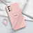 Custodia Silicone Ultra Sottile Morbida Cover con Magnetico Anello Supporto per Realme X7 5G Rosa