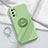 Custodia Silicone Ultra Sottile Morbida Cover con Magnetico Anello Supporto per Realme X7 5G Verde Pastello