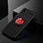 Custodia Silicone Ultra Sottile Morbida Cover con Magnetico Anello Supporto per Samsung Galaxy A01 Core Rosso e Nero