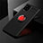 Custodia Silicone Ultra Sottile Morbida Cover con Magnetico Anello Supporto per Samsung Galaxy A42 5G Rosso e Nero