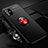 Custodia Silicone Ultra Sottile Morbida Cover con Magnetico Anello Supporto per Samsung Galaxy A51 4G Rosso e Nero