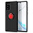 Custodia Silicone Ultra Sottile Morbida Cover con Magnetico Anello Supporto per Samsung Galaxy Note 20 5G Rosso e Nero