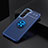 Custodia Silicone Ultra Sottile Morbida Cover con Magnetico Anello Supporto per Samsung Galaxy S21 5G Blu
