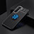 Custodia Silicone Ultra Sottile Morbida Cover con Magnetico Anello Supporto per Samsung Galaxy S21 5G Blu e Nero