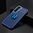 Custodia Silicone Ultra Sottile Morbida Cover con Magnetico Anello Supporto per Samsung Galaxy S21 FE 5G Blu