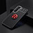 Custodia Silicone Ultra Sottile Morbida Cover con Magnetico Anello Supporto per Samsung Galaxy S21 Plus 5G Rosso e Nero