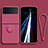 Custodia Silicone Ultra Sottile Morbida Cover con Magnetico Anello Supporto per Samsung Galaxy Z Flip3 5G Rosso Rosa