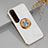 Custodia Silicone Ultra Sottile Morbida Cover con Magnetico Anello Supporto per Sony Xperia 1 IV Bianco