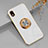 Custodia Silicone Ultra Sottile Morbida Cover con Magnetico Anello Supporto per Sony Xperia Ace III Bianco