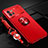 Custodia Silicone Ultra Sottile Morbida Cover con Magnetico Anello Supporto per Vivo iQOO 9 5G Rosso