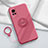 Custodia Silicone Ultra Sottile Morbida Cover con Magnetico Anello Supporto per Vivo X60T 5G Rosso Rosa