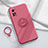 Custodia Silicone Ultra Sottile Morbida Cover con Magnetico Anello Supporto per Xiaomi Mi 10T Pro 5G Rosso Rosa