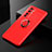 Custodia Silicone Ultra Sottile Morbida Cover con Magnetico Anello Supporto per Xiaomi Mi Note 10 Lite Rosso