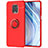 Custodia Silicone Ultra Sottile Morbida Cover con Magnetico Anello Supporto per Xiaomi Poco M2 Pro Rosso
