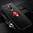 Custodia Silicone Ultra Sottile Morbida Cover con Magnetico Anello Supporto per Xiaomi Poco X2 Rosso e Nero