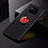 Custodia Silicone Ultra Sottile Morbida Cover con Magnetico Anello Supporto per Xiaomi Poco X3 NFC Rosso e Nero