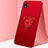 Custodia Silicone Ultra Sottile Morbida Cover con Magnetico Anello Supporto per Xiaomi Redmi 7A Rosso