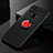 Custodia Silicone Ultra Sottile Morbida Cover con Magnetico Anello Supporto per Xiaomi Redmi 9C NFC Rosso e Nero