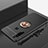 Custodia Silicone Ultra Sottile Morbida Cover con Magnetico Anello Supporto per Xiaomi Redmi Note 8 (2021) Oro e Nero