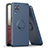 Custodia Silicone Ultra Sottile Morbida Cover con Magnetico Anello Supporto QW1 per Samsung Galaxy M12 Blu