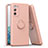 Custodia Silicone Ultra Sottile Morbida Cover con Magnetico Anello Supporto QW1 per Samsung Galaxy M12 Rosa