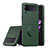 Custodia Silicone Ultra Sottile Morbida Cover con Magnetico Anello Supporto QW1 per Samsung Galaxy Z Flip3 5G