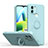 Custodia Silicone Ultra Sottile Morbida Cover con Magnetico Anello Supporto QW1 per Xiaomi Poco C51 Azzurro