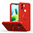 Custodia Silicone Ultra Sottile Morbida Cover con Magnetico Anello Supporto QW1 per Xiaomi Poco C51 Rosso