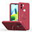 Custodia Silicone Ultra Sottile Morbida Cover con Magnetico Anello Supporto QW1 per Xiaomi Poco C51 Rosso Rosa