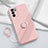 Custodia Silicone Ultra Sottile Morbida Cover con Magnetico Anello Supporto S01 per Oppo Reno6 5G Rosa
