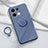 Custodia Silicone Ultra Sottile Morbida Cover con Magnetico Anello Supporto S01 per Oppo Reno8 5G Grigio Lavanda