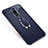 Custodia Silicone Ultra Sottile Morbida Cover con Magnetico Anello Supporto S01 per Samsung Galaxy A6 Plus Blu