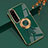 Custodia Silicone Ultra Sottile Morbida Cover con Magnetico Anello Supporto S01 per Sony Xperia 10 IV Verde
