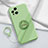 Custodia Silicone Ultra Sottile Morbida Cover con Magnetico Anello Supporto S02 per Oppo Find X3 5G Verde Pastello