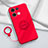 Custodia Silicone Ultra Sottile Morbida Cover con Magnetico Anello Supporto S02 per Oppo Reno8 5G Rosso