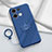 Custodia Silicone Ultra Sottile Morbida Cover con Magnetico Anello Supporto S02 per Oppo Reno8 Pro 5G Blu