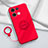 Custodia Silicone Ultra Sottile Morbida Cover con Magnetico Anello Supporto S02 per Oppo Reno9 Pro+ Plus 5G Rosso