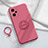 Custodia Silicone Ultra Sottile Morbida Cover con Magnetico Anello Supporto S02 per Realme GT Neo 3T 5G Rosa Caldo