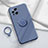 Custodia Silicone Ultra Sottile Morbida Cover con Magnetico Anello Supporto S03 per Oppo Find X3 5G Grigio Lavanda