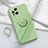 Custodia Silicone Ultra Sottile Morbida Cover con Magnetico Anello Supporto S03 per Oppo Find X3 5G Verde Pastello