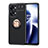 Custodia Silicone Ultra Sottile Morbida Cover con Magnetico Anello Supporto SD1 per OnePlus Nord 2T 5G Oro e Nero
