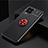 Custodia Silicone Ultra Sottile Morbida Cover con Magnetico Anello Supporto SD1 per Realme 8 4G Rosso e Nero