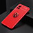 Custodia Silicone Ultra Sottile Morbida Cover con Magnetico Anello Supporto SD1 per Vivo X60 Pro 5G Rosso