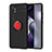Custodia Silicone Ultra Sottile Morbida Cover con Magnetico Anello Supporto SD1 per Xiaomi Mi Note 10 Lite Rosso e Nero