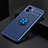 Custodia Silicone Ultra Sottile Morbida Cover con Magnetico Anello Supporto SD1 per Xiaomi Poco C50 Blu