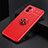 Custodia Silicone Ultra Sottile Morbida Cover con Magnetico Anello Supporto SD1 per Xiaomi Poco C50 Rosso