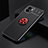 Custodia Silicone Ultra Sottile Morbida Cover con Magnetico Anello Supporto SD1 per Xiaomi Poco C50 Rosso e Nero